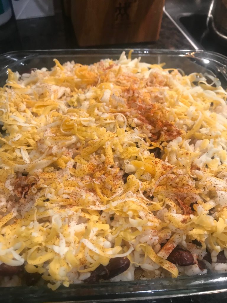 Mexican Casserole prior to baking 